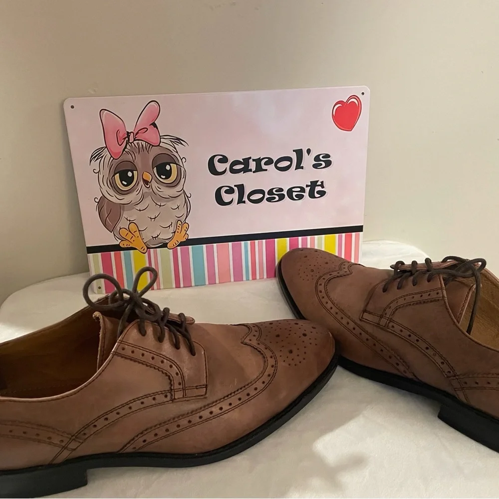 Gordon Rush Tan Brown Wingtip Leather Oxfords